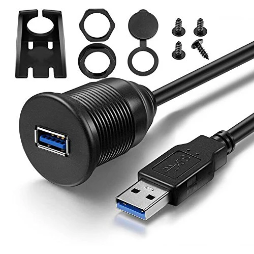 Single USB 3.0 Extension Dash Flush Mount Cable - Image 2